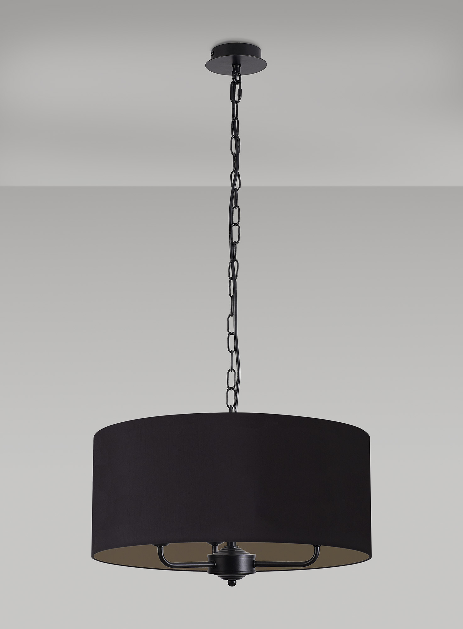 Banyan 50cm 3 Light Pendant Matt Black, Midnight Black/Green Olive DK1035  Deco Banyan